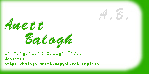 anett balogh business card